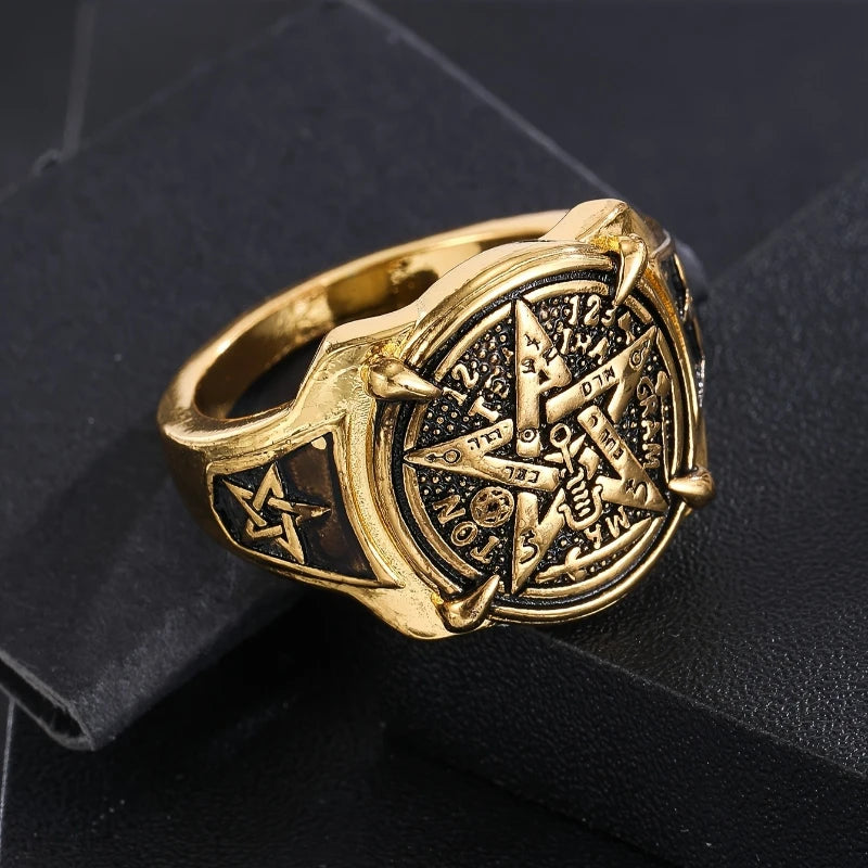 Anel Tetragrammaton™ | Anel Hermético de Geometria Sagrada — Simbolismo Ocultista Vestível