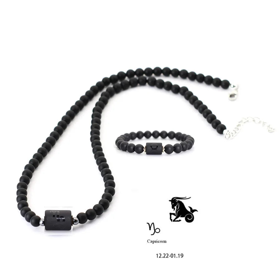 Conjunto Zodíaco - Colar e Bracelete de Onix