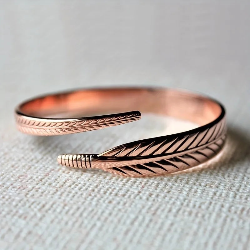 FeatherWing™ - Bracelete de Cobre Puro | Energia Ancestral e Proteção Espiritual