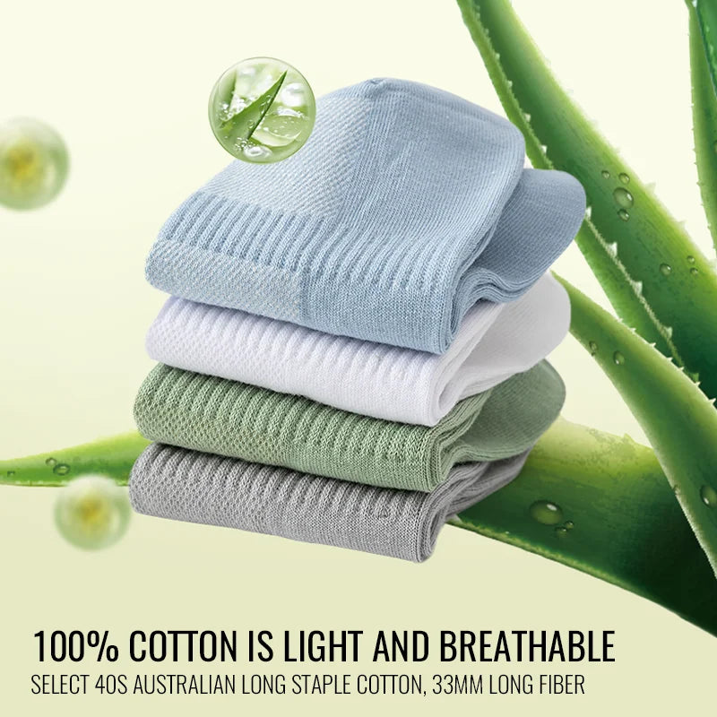 EcoBreathe™ - Meias Premium Aloe Vera e Algodão - Hidratante Anti-Suor - Kit 5 pares