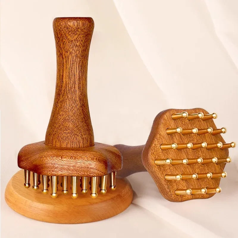 AuraComb™ Pro - Guasha de Cobre e Madeira | Terapia Bioenergética