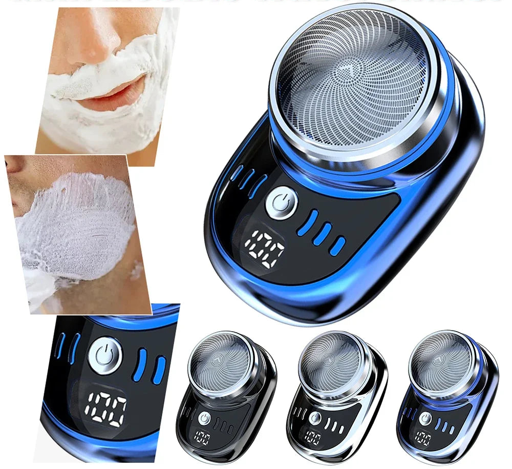 TravelShave Pro™ - Barbeador Portátil Mini USB Recarregável | Display Digital e Lâminas Aço Inox