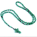 Cordão com Crucifixo de Cristais Naturais - Proteção Espiritual e Cura Energética | Fé Cristã