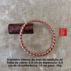 Bracelete de Cobre Puro Trançado Artesanal - Energia Natural e Bem-Estar
