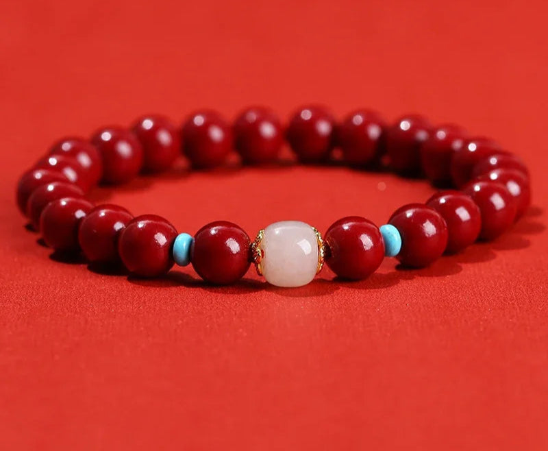 CinnabarGuard™ - Pulseira Pixiu de Cinábrio Natural | Prosperidade e Proteção Ancestral