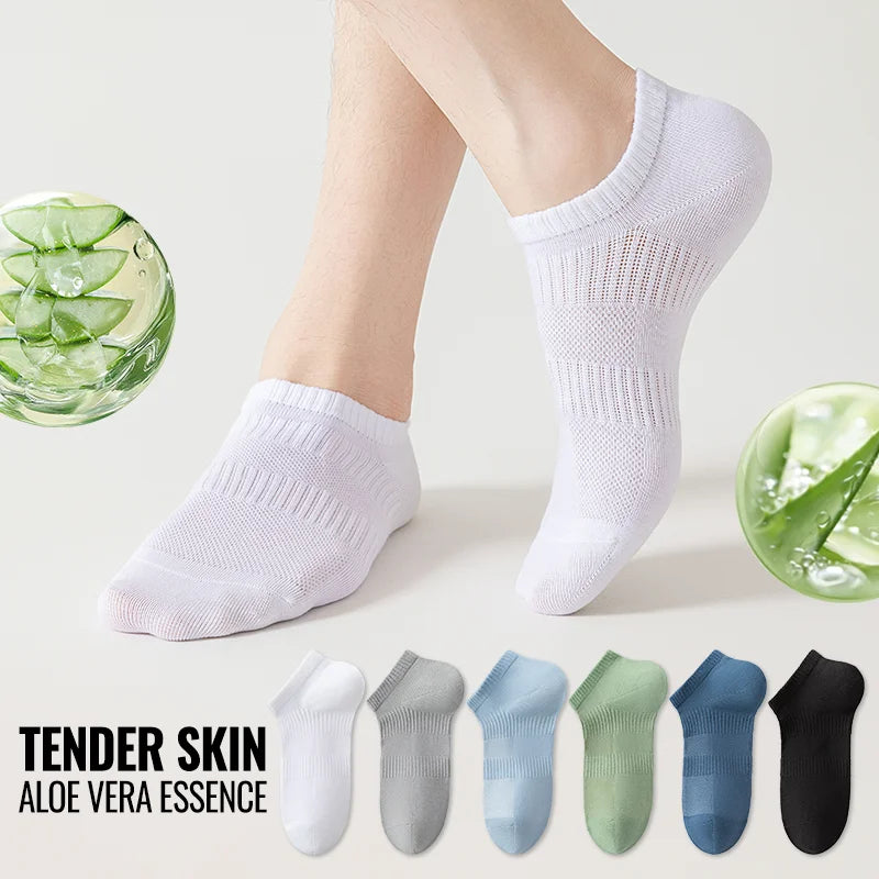 EcoBreathe™ - Meias Premium Aloe Vera e Algodão - Hidratante Anti-Suor - Kit 5 pares