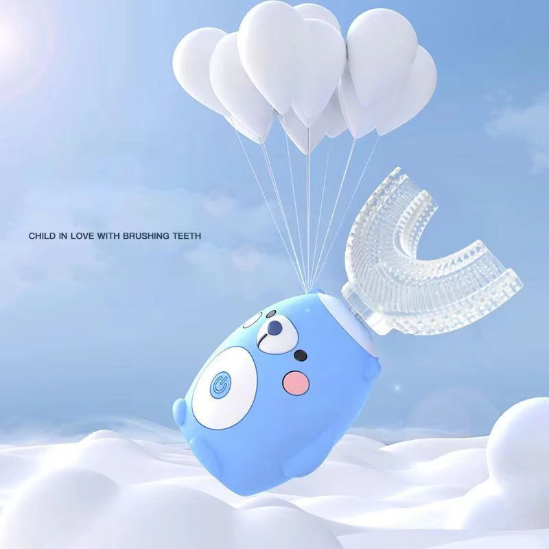 Escova de Dentes Elétrica Infantil Formato U 360° | Automática Sônica com Temporizador - SmileBuddy™