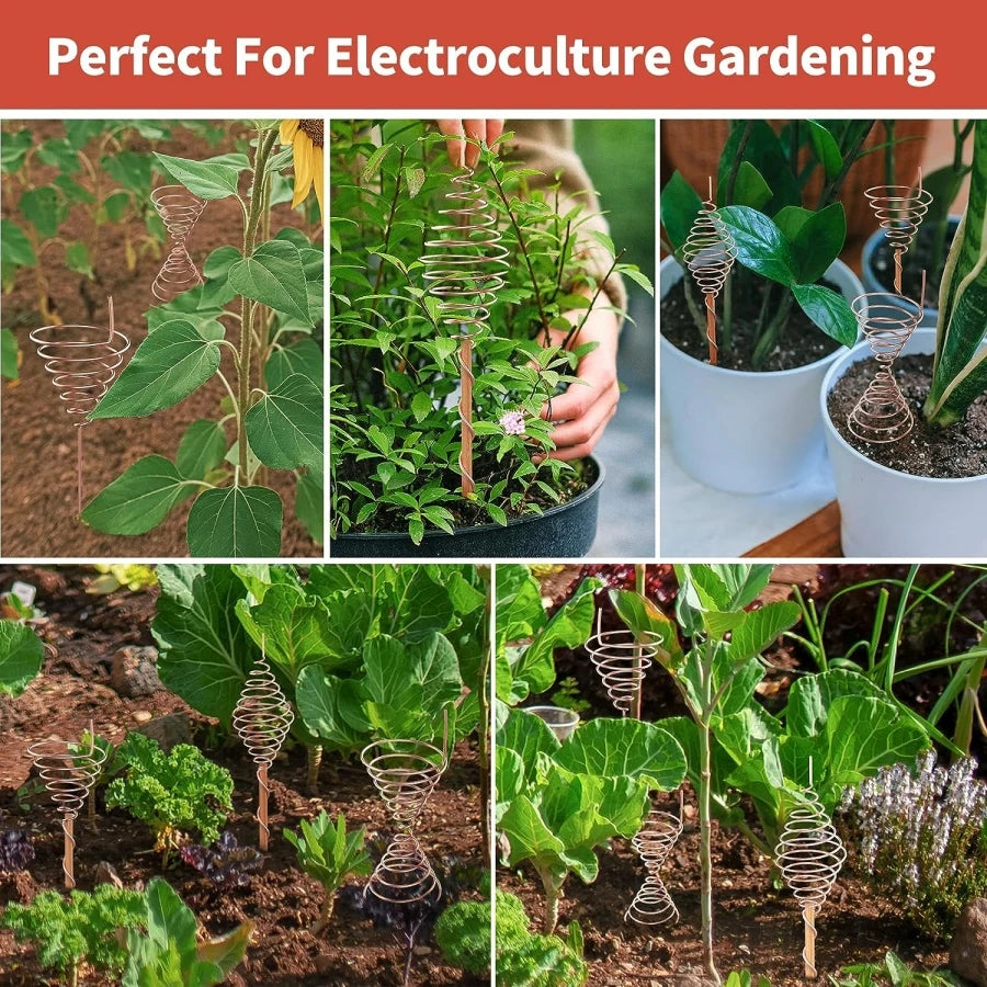 TeslaFlow™ - Kit Eletrocultura Completo 40m | Fio de Cobre Puro + 2 Gabaritos Fibonacci + 6 Hastes de Madeira