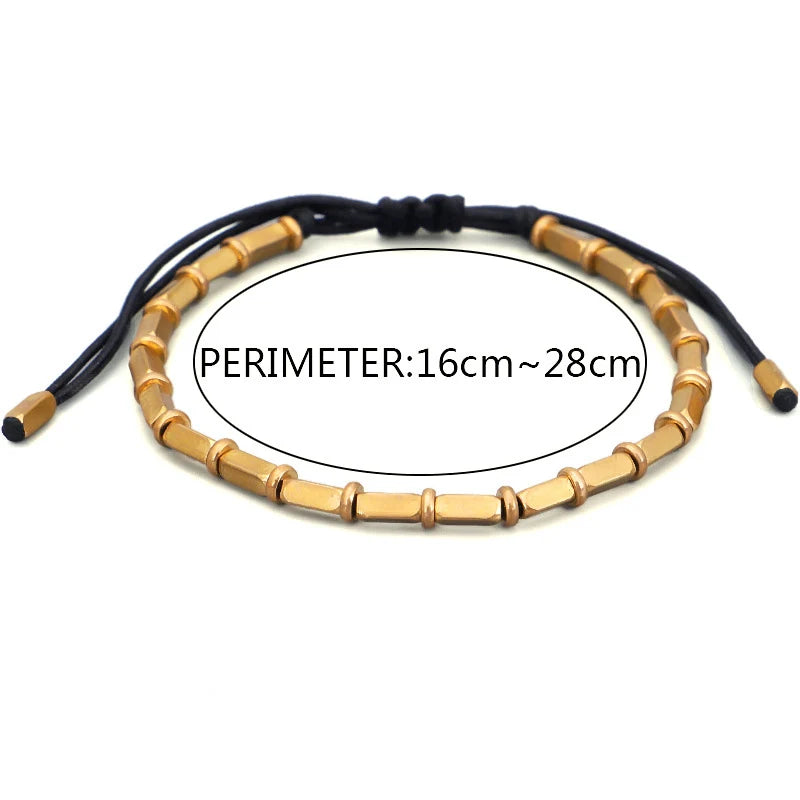 TibetArt™ - Pulseira Tibetana Artesanal de Cobre com Cordão Trançado | Arte Sagrada e Bem-estar