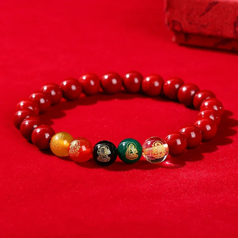 CinnabarGuard™ - Pulseira Pixiu de Cinábrio Natural | Prosperidade e Proteção Ancestral