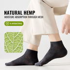 EcoBreathe™ - Meias Premium de Cânhamo e Algodão - Antibacteriana Anti-Suor - Kit 5 Pares
