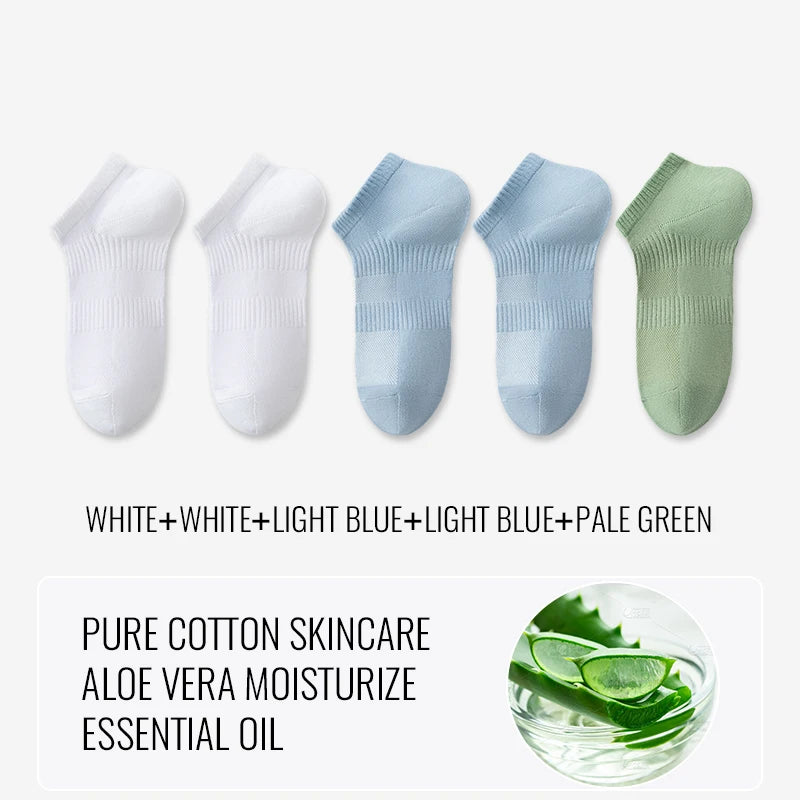 EcoBreathe™ - Meias Premium Aloe Vera e Algodão - Hidratante Anti-Suor - Kit 5 pares