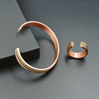 Conjunto de Cobre com Magnetoterapia | Bracelete e Anel Ajustável - MagnetiFlow™
