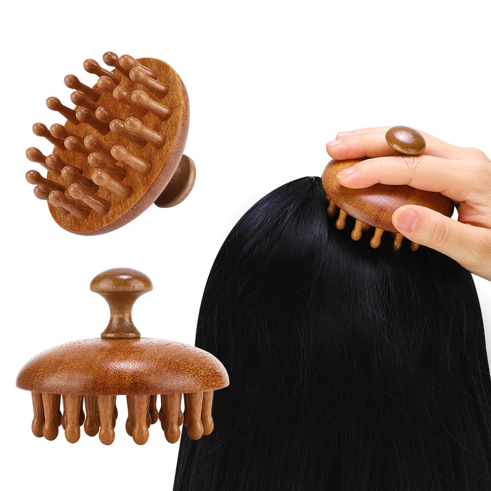 AuraComb™ Classic - Pente Terapêutico Sândalo Natural | Massagem e Bem-estar Tradicional