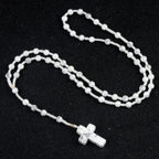 Cordão com Crucifixo de Cristais Naturais - Proteção Espiritual e Cura Energética | Fé Cristã