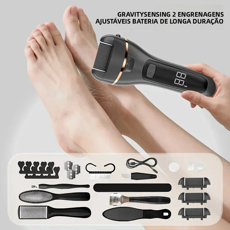 PediCare Pro™ - Lixa Elétrica Recarregável para Pés | Remove Calos e Pele Morta