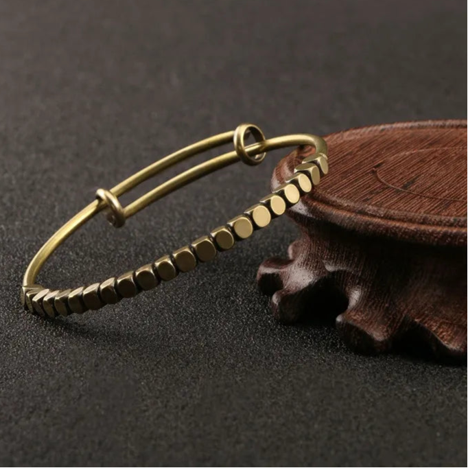 Bracelete Tibetano de Contas em Cobre