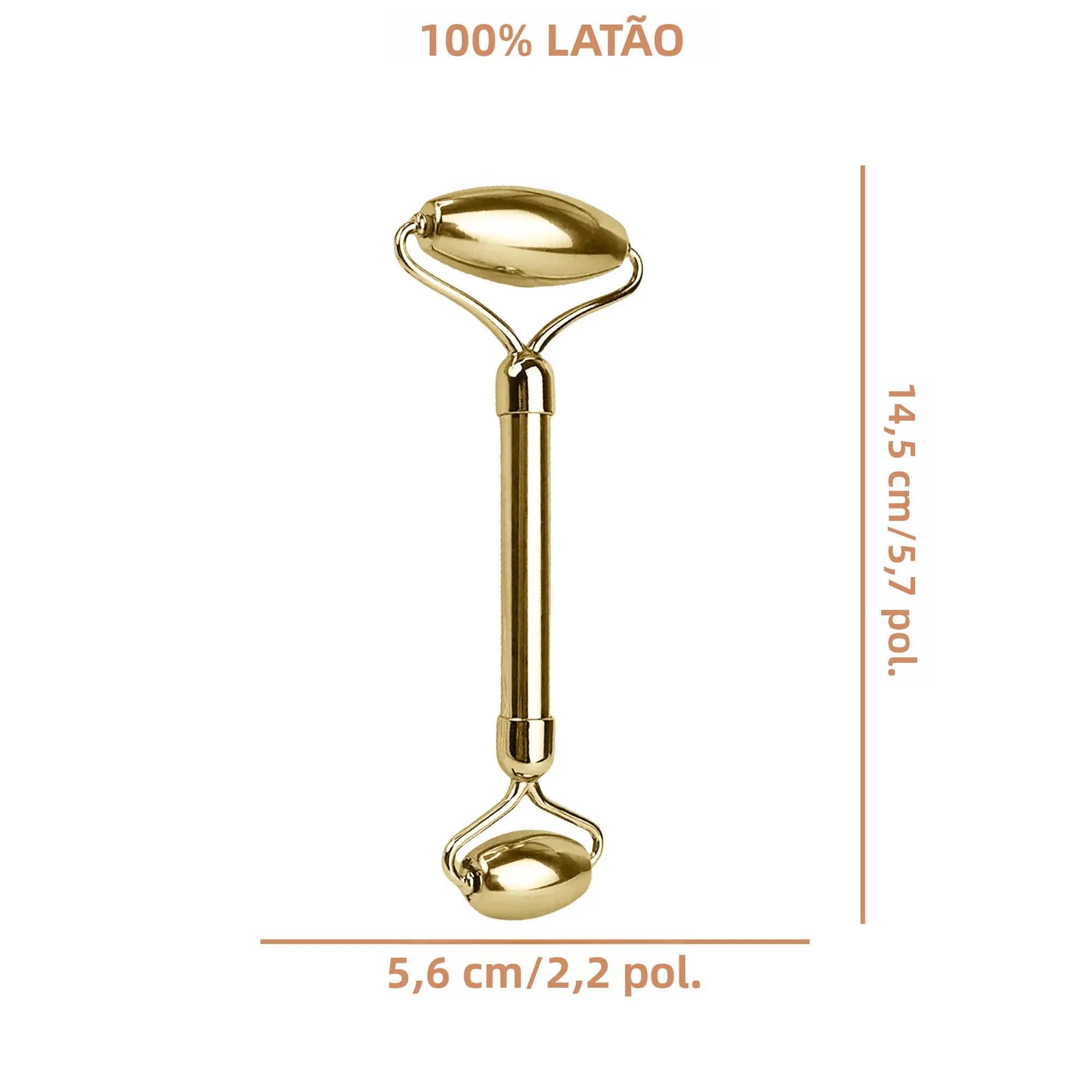 Rolo Facial Massageador de Bronze | Lifting Natural e Firmeza da Pele - BronzeGlow™