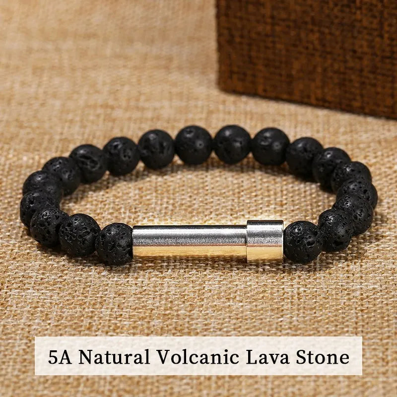 Pulseira de Mensagem Secreta com Pedras Naturais | Tubo para Desejos e Afirmações - SecretWish™