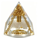 Pirâmide de Orgonite com Espiral de Cobre e Quartzo | CopperWire™