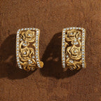 Brincos de Camélia Vintage Vazados | Cobre Banhado a Ouro - CamelliaLux™