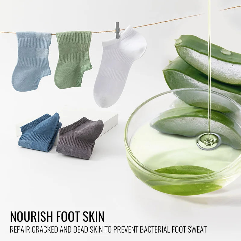 EcoBreathe™ - Meias Premium Aloe Vera e Algodão - Hidratante Anti-Suor - Kit 5 pares