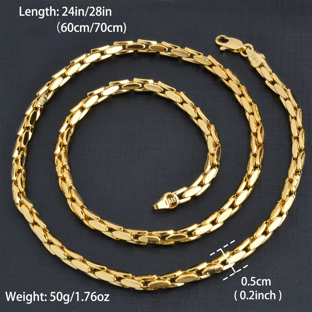 Corrente de Cobre com Banho de Ouro - Italy Link