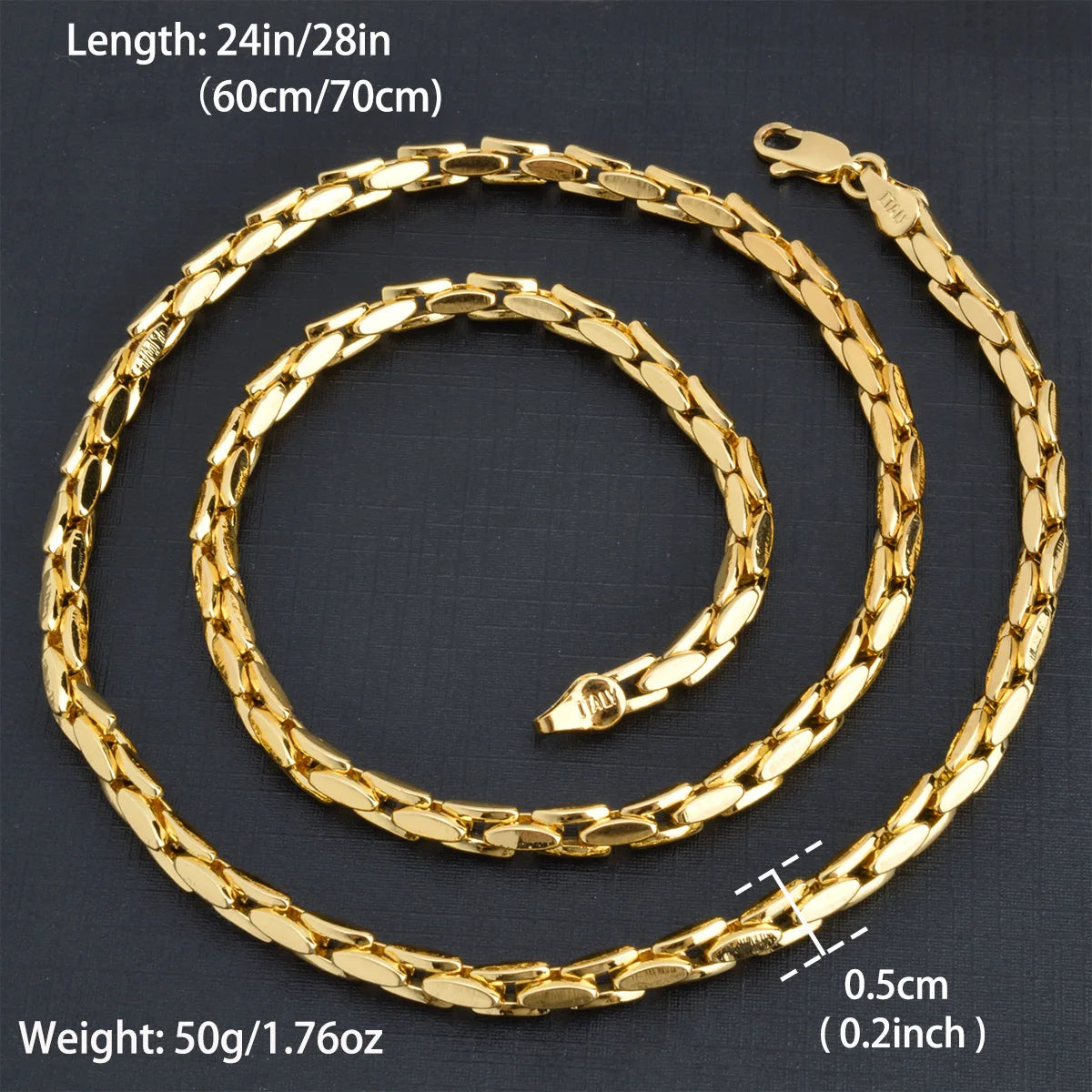 Corrente de Cobre com Banho de Ouro - Italy Link