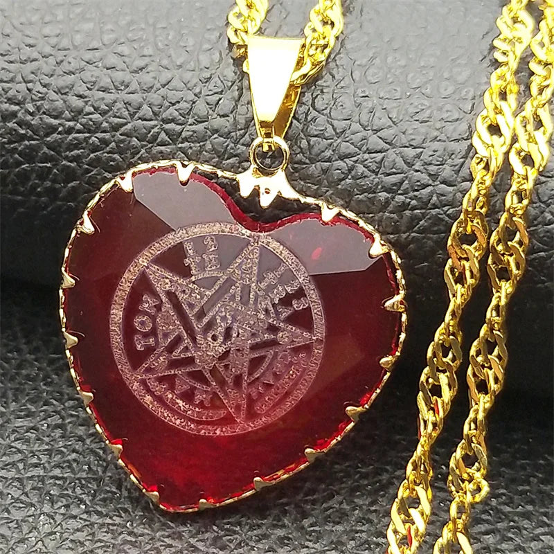 Colar Tetragrammaton com Pentagrama Hebraico | Joia Judaica em Aço Inoxidável - SacredHeart™