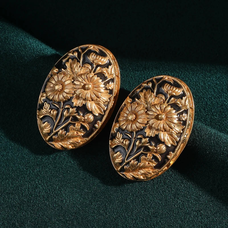 Brinco de Cobre - Art Deco Girassol de Van Gogh