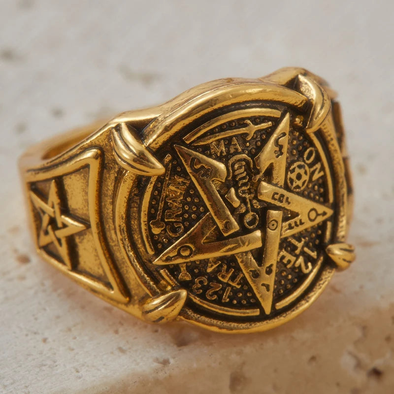 Anel Tetragrammaton™ | Anel Hermético de Geometria Sagrada — Simbolismo Ocultista Vestível