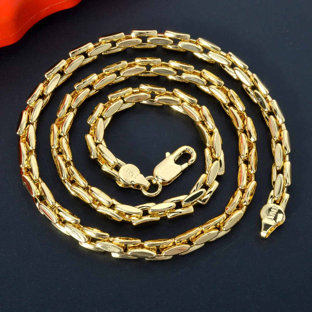 Corrente de Cobre com Banho de Ouro - Italy Link