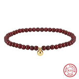 Tornozeleira da Proteção em Prata 925 | Black Spinel ou Garnet