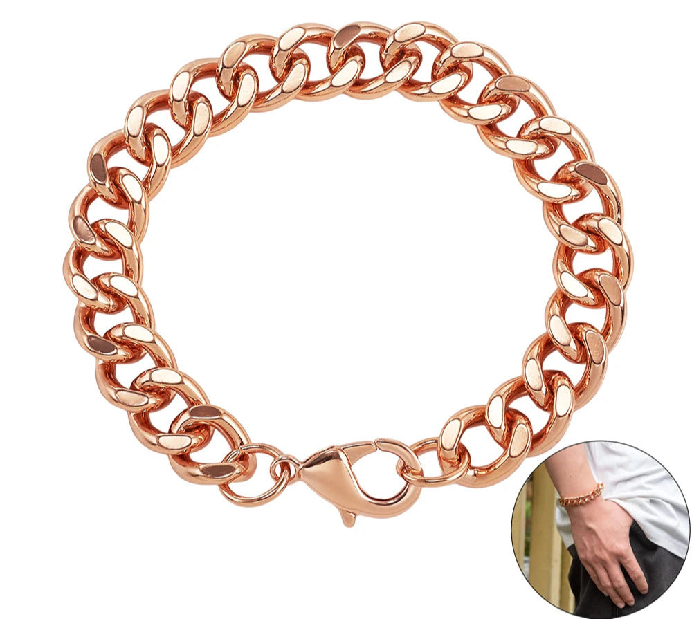Pulseira de Cobre Puro Estilo Cubana