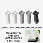 EcoBreathe™ - Meias Premium de Cânhamo e Algodão - Antibacteriana Anti-Suor - Kit 5 Pares