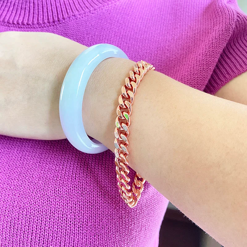 Pulseira de Cobre com Banho Rose Gold | Elegância Unissex - RoseLink™