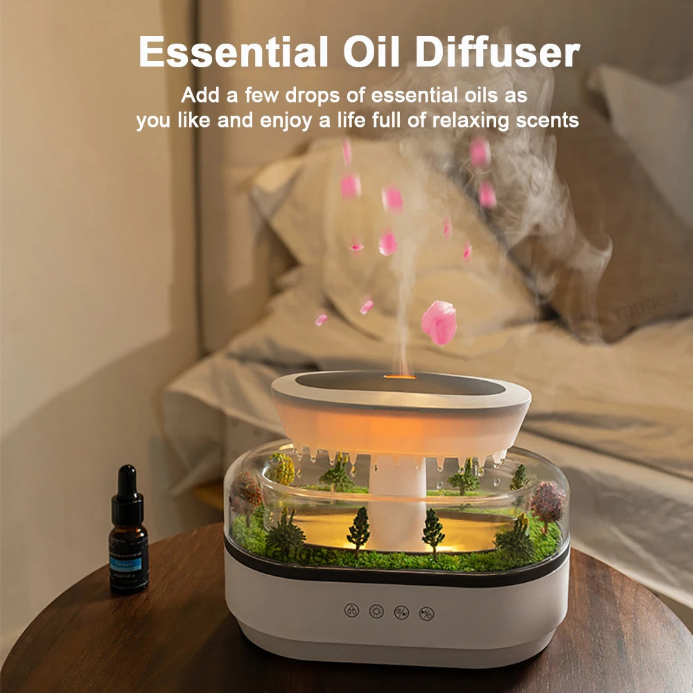 Difusor Ultrassônico Gota de Chuva com Ruído Branco - Aromaterapia e Sono Profundo | RainDream™