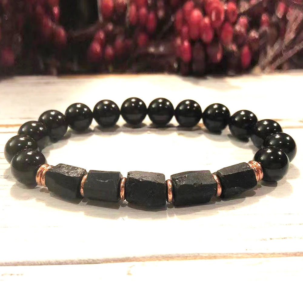 Pulseira Proteção EMF com Shungite e Turmalina - Terapia da Mulher
