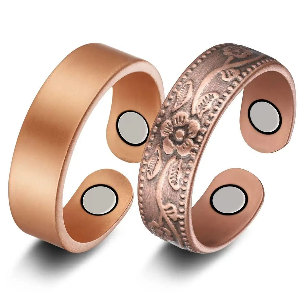 Kit 10 Anéis de Cobre Com Magnetos | Terapia Magnética