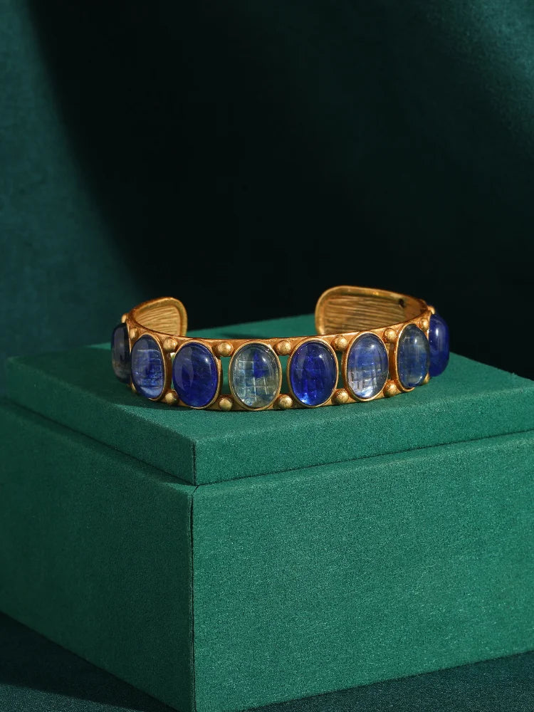 Bracelete Opala Celestial - Cobre com Banho Ouro 18k | Elegância Vintage Premium