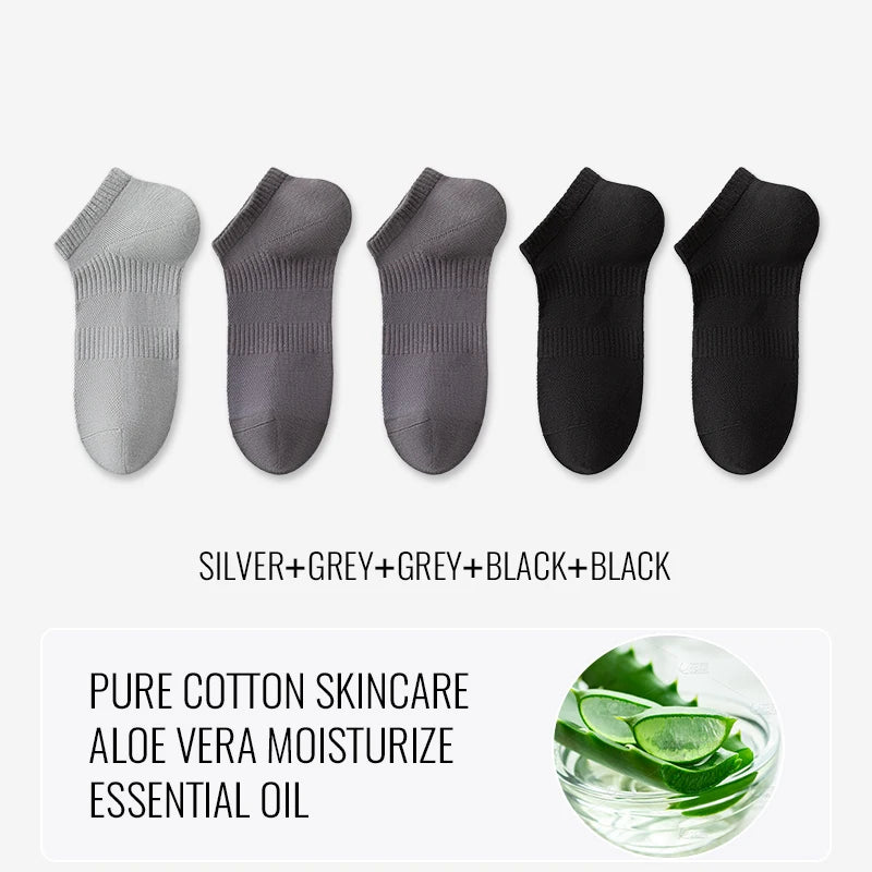 EcoBreathe™ - Meias Premium Aloe Vera e Algodão - Hidratante Anti-Suor - Kit 5 pares