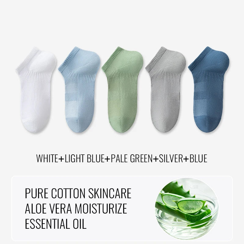 EcoBreathe™ - Meias Premium Aloe Vera e Algodão - Hidratante Anti-Suor - Kit 5 pares