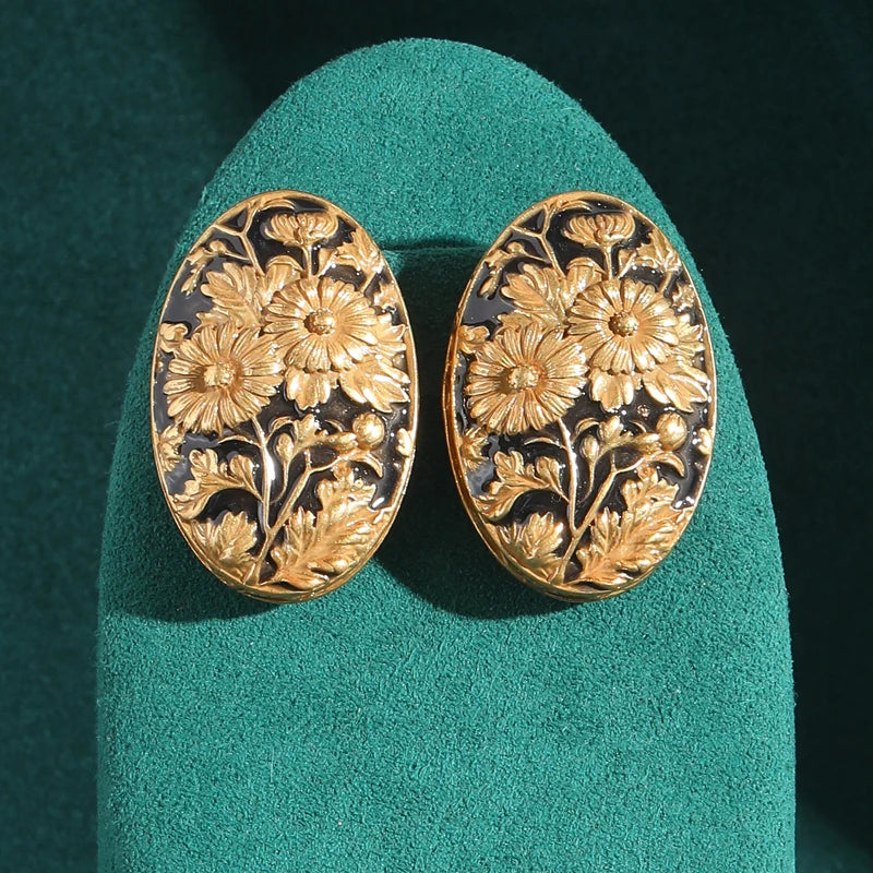 Brinco de Cobre - Art Deco Girassol de Van Gogh