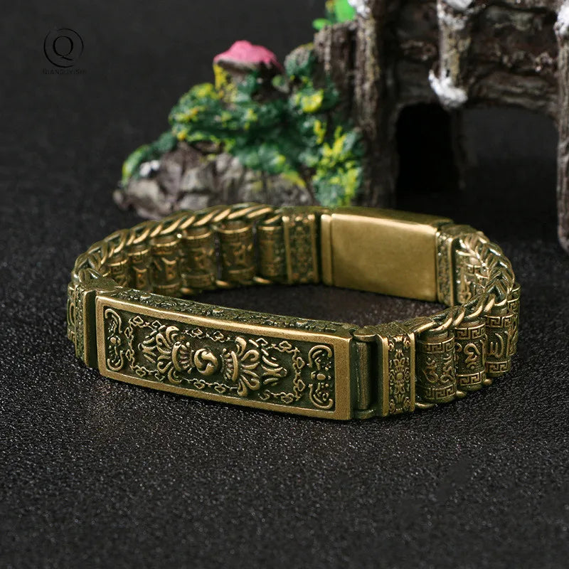 Pulseira de Cobre Tibetana - Om Mani Padme Hum