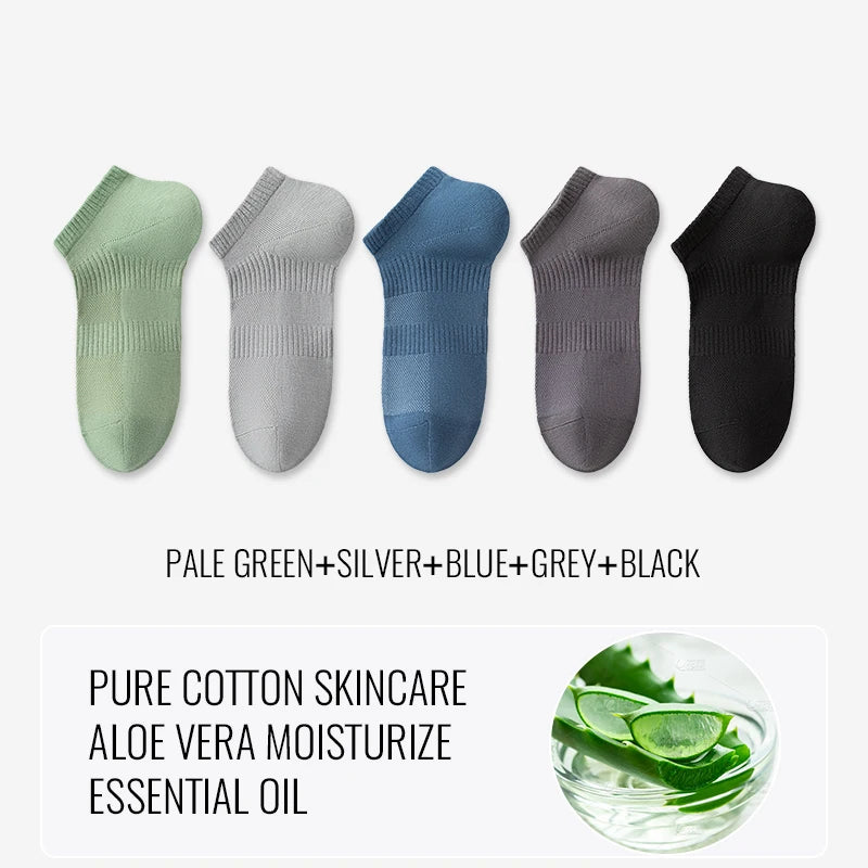 EcoBreathe™ - Meias Premium Aloe Vera e Algodão - Hidratante Anti-Suor - Kit 5 pares