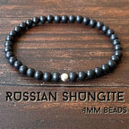 ShungiteStack™ - Pulseira Empilhada de Shungita Russa | Chakra Raiz e Proteção EMF