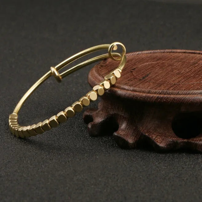 Bracelete Tibetano de Contas em Cobre