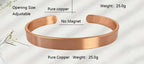 Bracelete de Cobre Puro Sem Magneto | Pulseira Ajustável Unissex