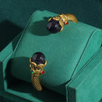 IndiaLux™ - Bracelete Vintage Indiano de Cobre com Pedras Coloridas