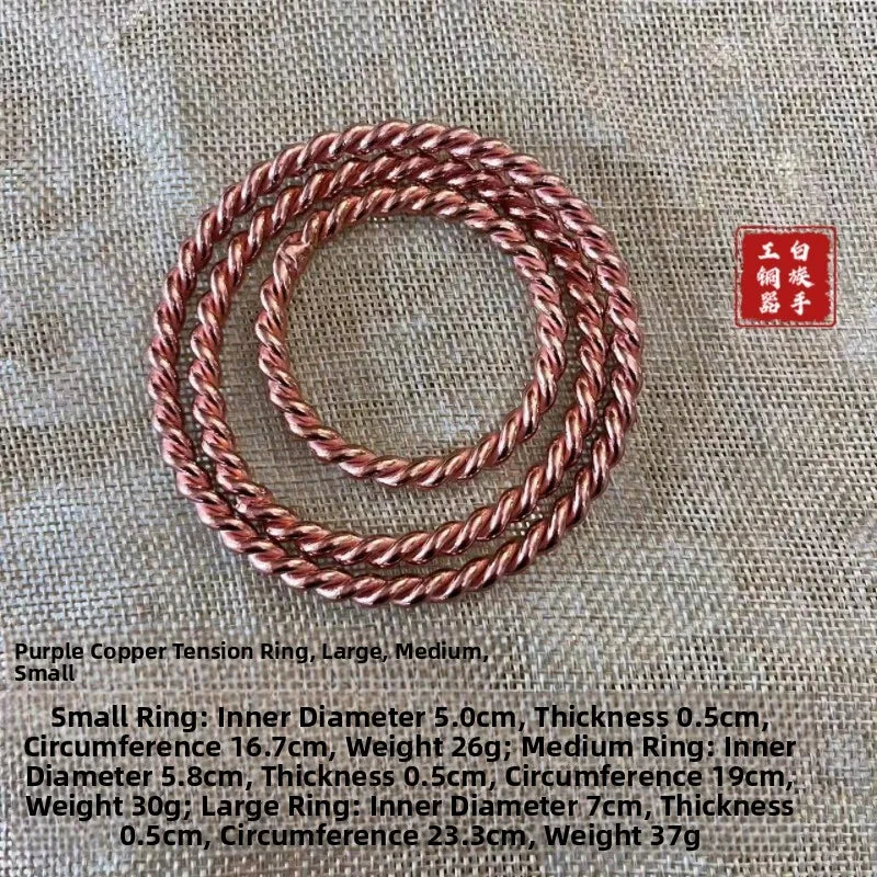 Bracelete de Cobre Puro Trançado Artesanal - Energia Natural e Bem-Estar